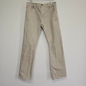 Levi's 517 Bootcut Mens 30x30 Beige Stretch Denim Jeans Western Minimalist